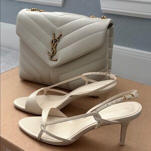 Reformation NEW ivory leather heels